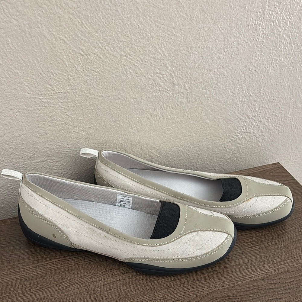Women's Lands' End Terrain Ballet Rubber Sole Slip On Shoes 9 Field Khaki